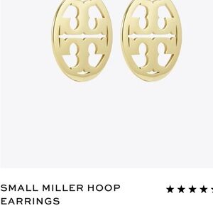 NWT Tory Burch Gold Logo Hoop Earrings